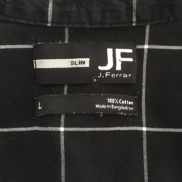 Black & White J Ferrar Collared Slim Shirt - Picture 2 of 4